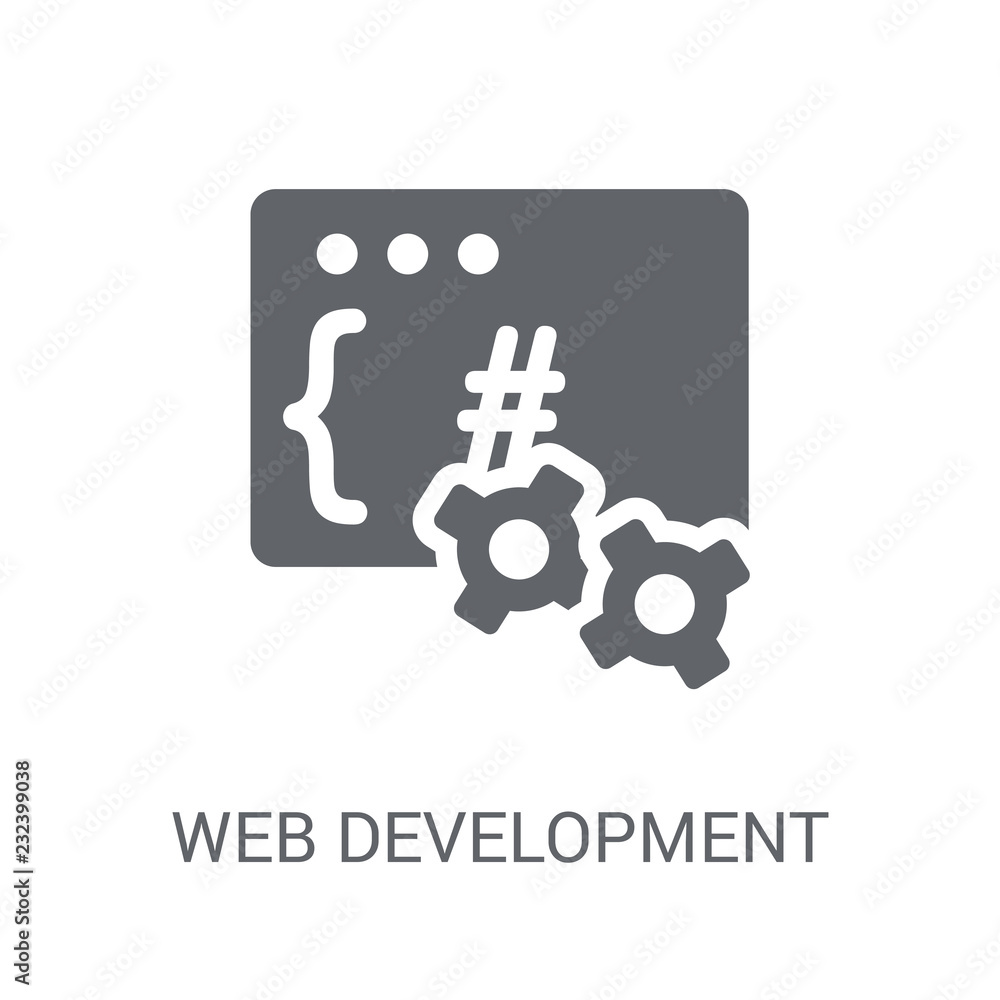 Web development icon for website - Web development stock image