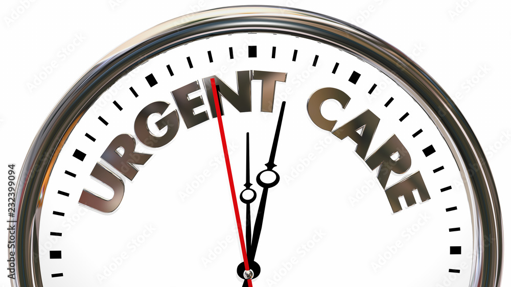 Urgent Care Emergency Time Clock Words 3d Illustration Stock ...