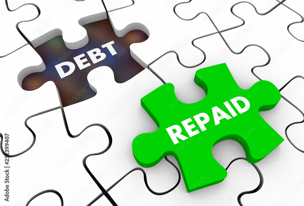 Debt Repaid Get Out of Bankruptcy Credit Repayment 3d Illustration Debt Repaid Get Out of Bankruptcy Credit Repayment 3d Illustration