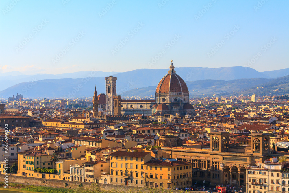 Duomo Cathedaral  in evening sunlight, Florence,Tuscany