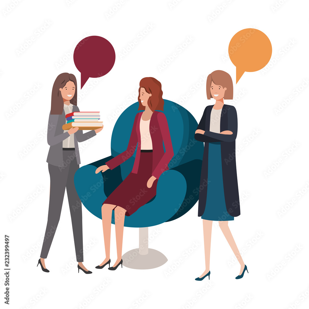 Obraz premium group of people business with speech bubble
