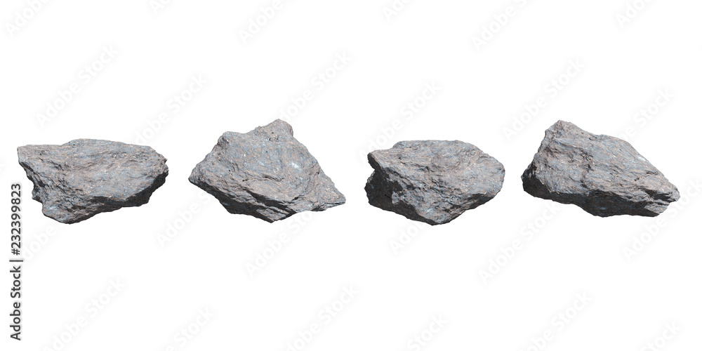 rocks set isolated on white background. rocks set isolated on white background.