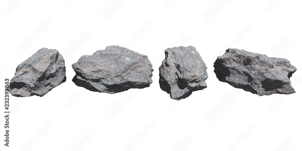 rocks set isolated on white background. rocks set isolated on white background.