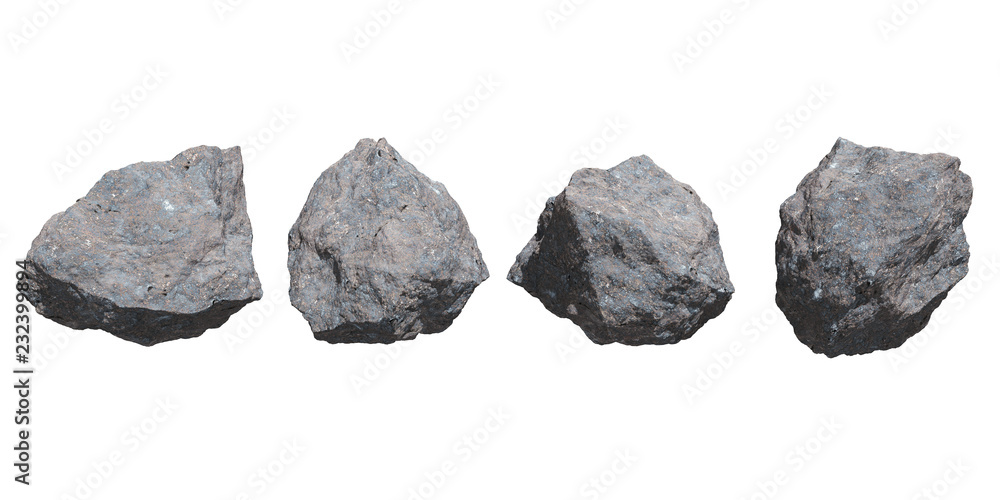 Obraz premium rocks set isolated on white background.