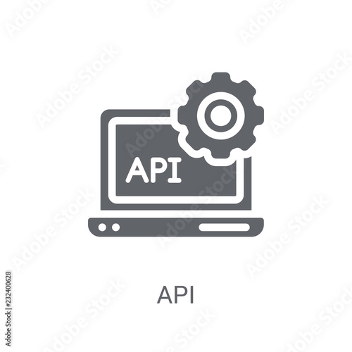 API icon. Trendy API logo concept on white background from Technology collection