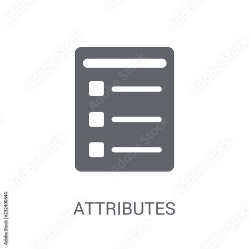 Attributes icon. Trendy Attributes logo concept on white background from Technology collection
