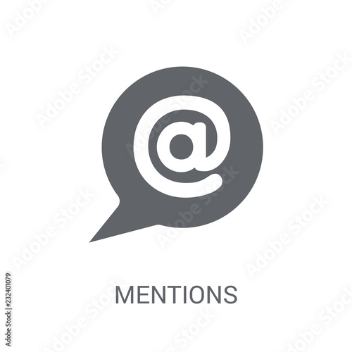 Mentions icon. Trendy Mentions logo concept on white background from Technology collection