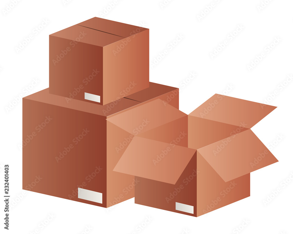 Obraz premium cardboard boxes isolated icon
