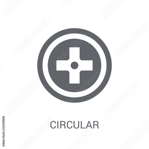 circular intersection sign icon. Trendy circular intersection sign logo concept on white background from Traffic Signs collection