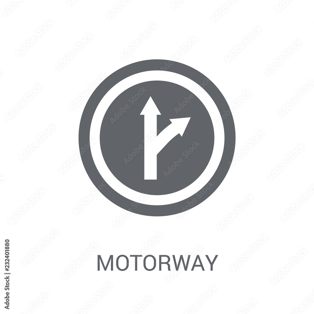 Motorway sign icon. Trendy Motorway sign logo concept on white ...