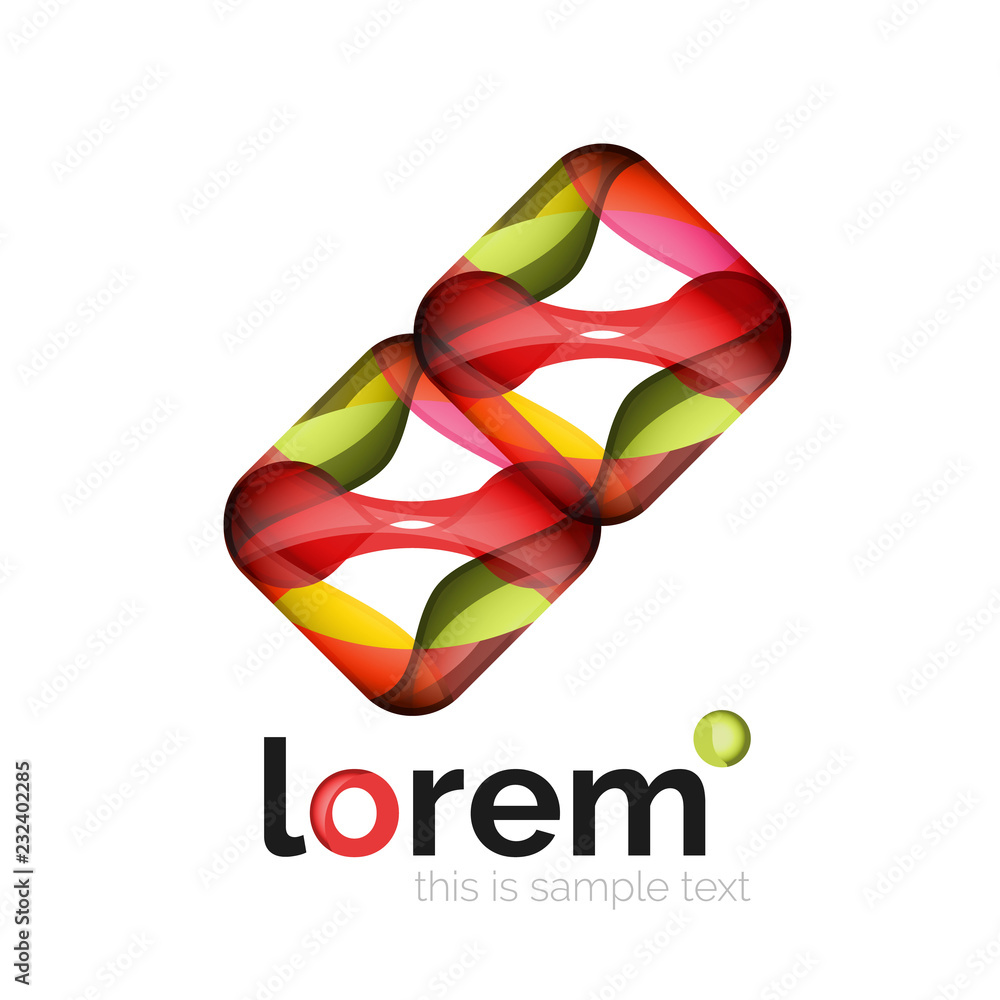 Geometric abstract business icon template, smooth shape Geometric abstract business icon template, smooth shape