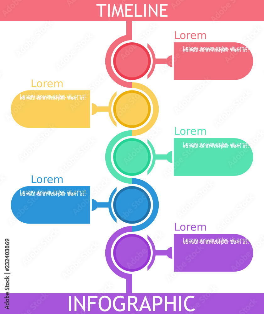Simple and flat design timeline infographic. Simple and flat design timeline infographic.