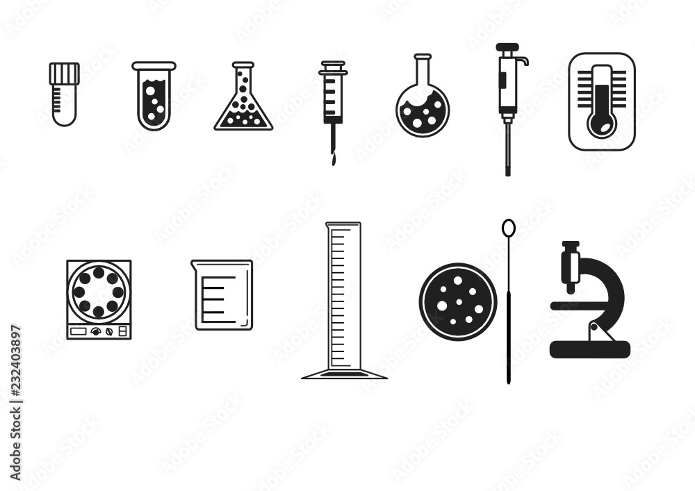 Fototapeta premium Laboratory equipment icon.