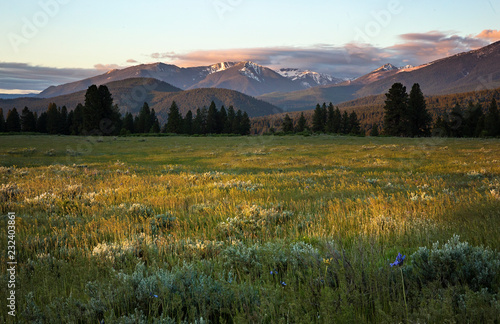 The Little Alps rise above meadows in Oregon State