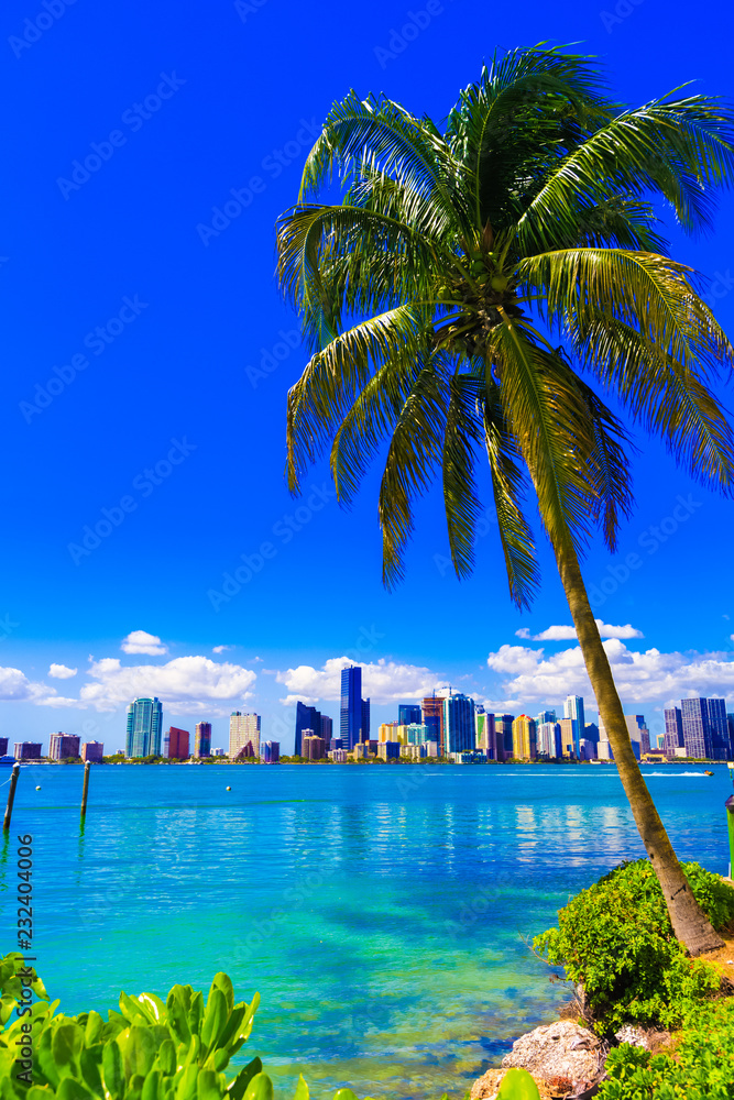 Fototapeta premium Widok na panoramę Miami na Florydzie