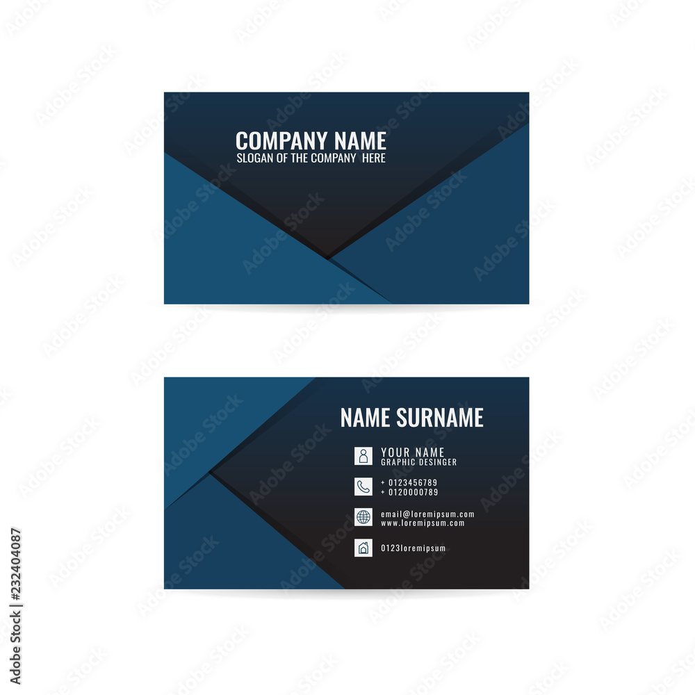 Fotografie vector Modern simple light business card template with flat user interface on wh