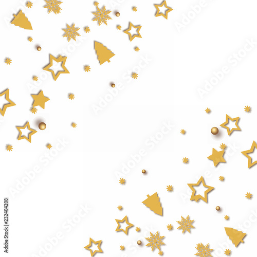 Greeting card with Christmas ornaments. Vector