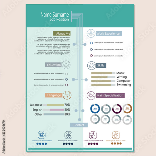 cv resume template vector