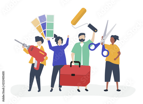 Character illustration of home improvement concept