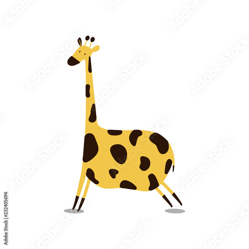 Cute wild giraffe cartoon illustration