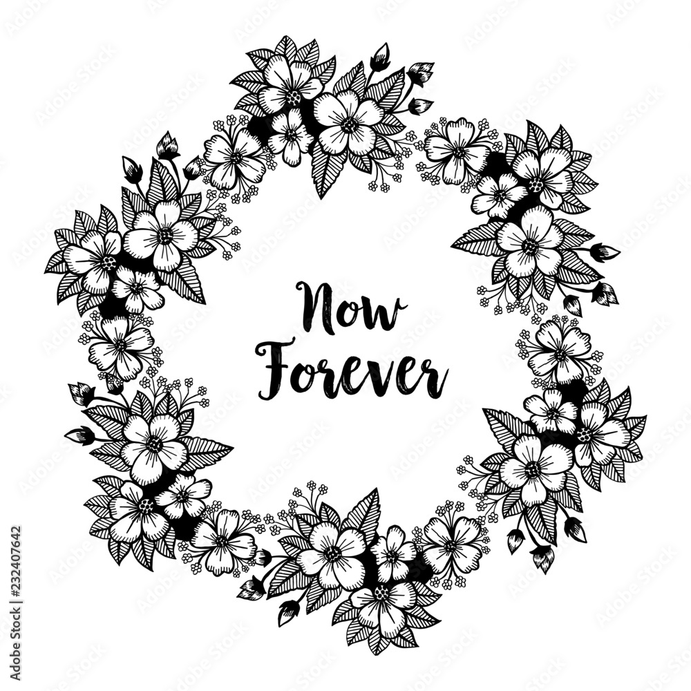 Now forever card with floral ornament Now forever card with floral ornament