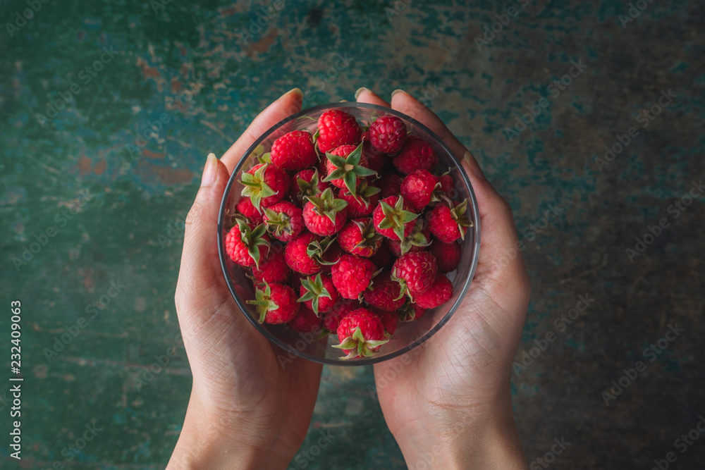 Raspberry on wooden background. Raspberry on wooden background.