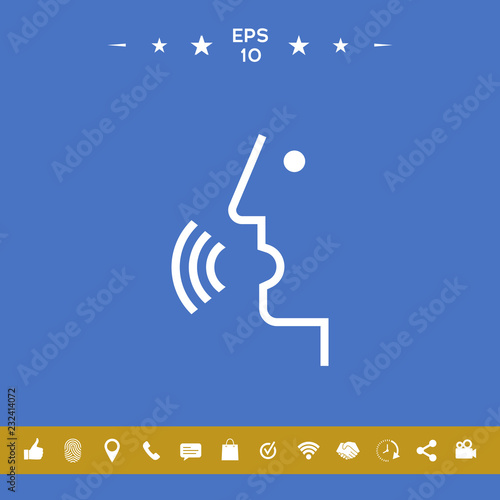 Voice control, person talking - icon