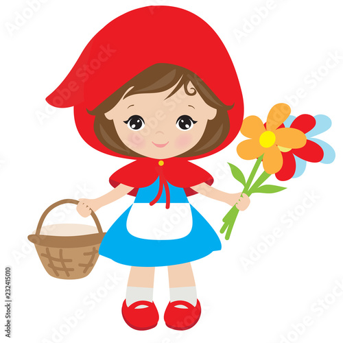 Red riding hood vector cartoon illustration