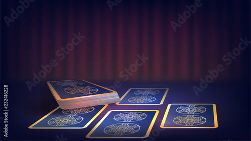 Tarot on the fortune-teller's table, prediction of the future, dark magic, magic cards
