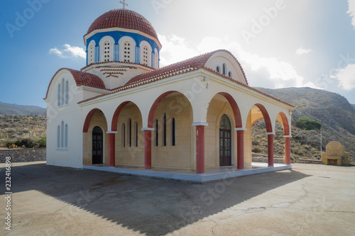 Heraklion, Crete - 09 28 2018: A church on the west road of Heraklion