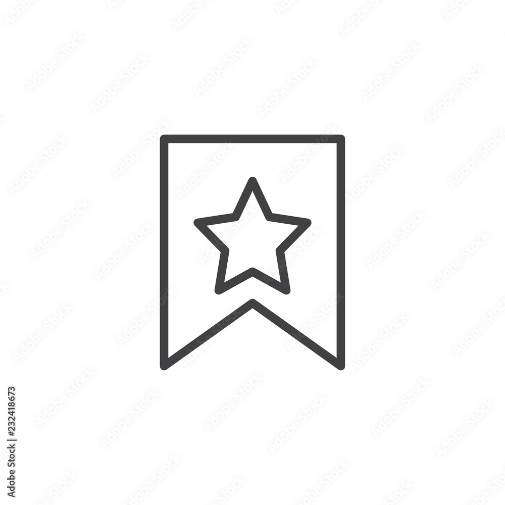 Bookmark with star outline icon. linear style sign for mobile concept and web design. Favorite bookmark simple line vector icon. Symbol, logo illustration. Pixel perfect vector graphics Bookmark with star outline icon. linear style sign for mobile concept and web design. Favorite bookmark simple line vector icon. Symbol, logo illustration. Pixel perfect vector graphics