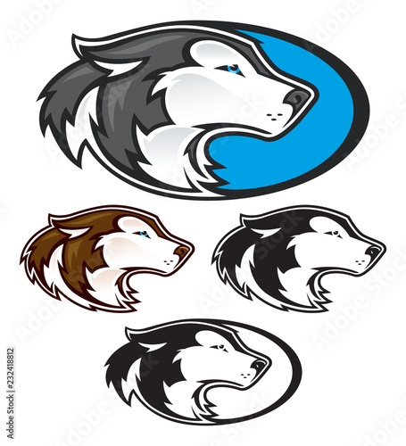Husky or Wolf Head Mascot