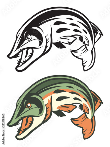 Leaping Muskie Mascot