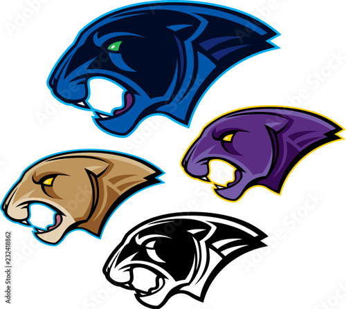 Assorted Panther Head Mascots