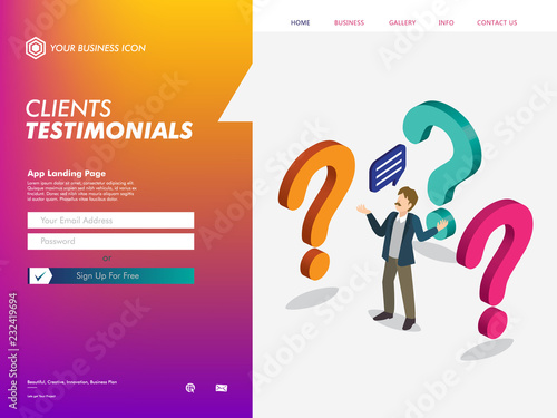 clients testimonial website landing page template