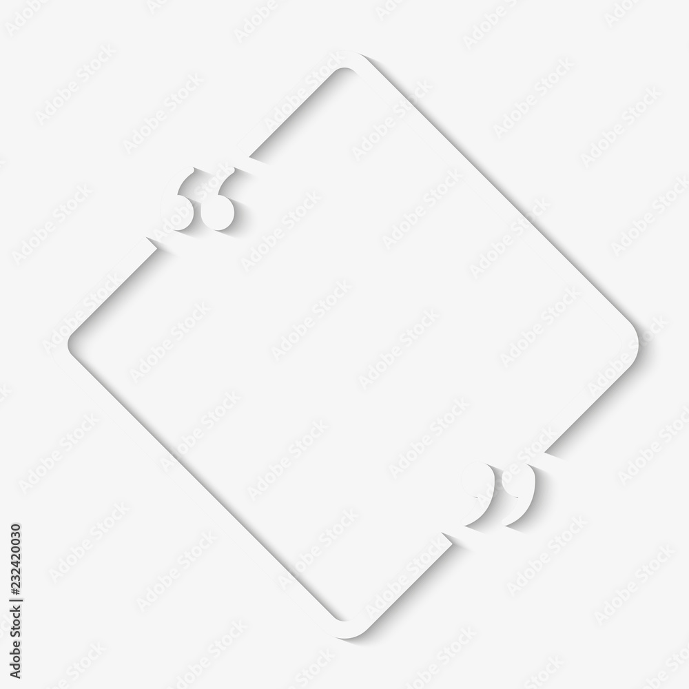 Vector Square Speech Bubble Quote Blank Template. Vector Square Speech Bubble Quote Blank Template.