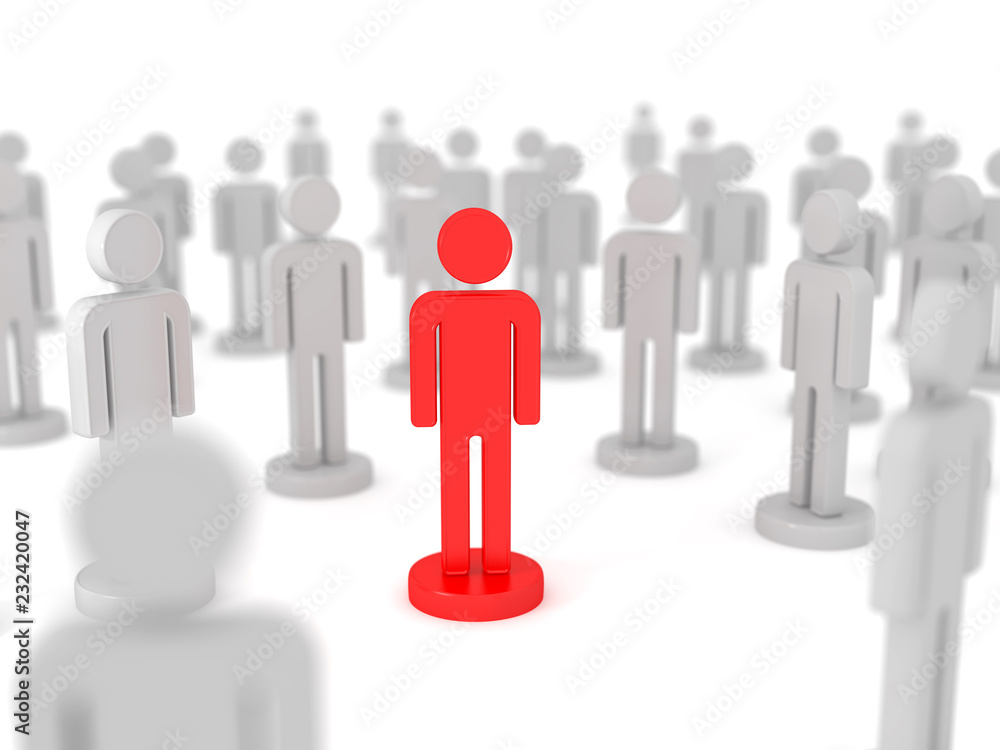 Man stands out from the crowd Man stands out from the crowd