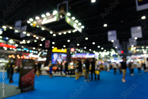 Blurred background of event exhibition show public hall, business trade concept