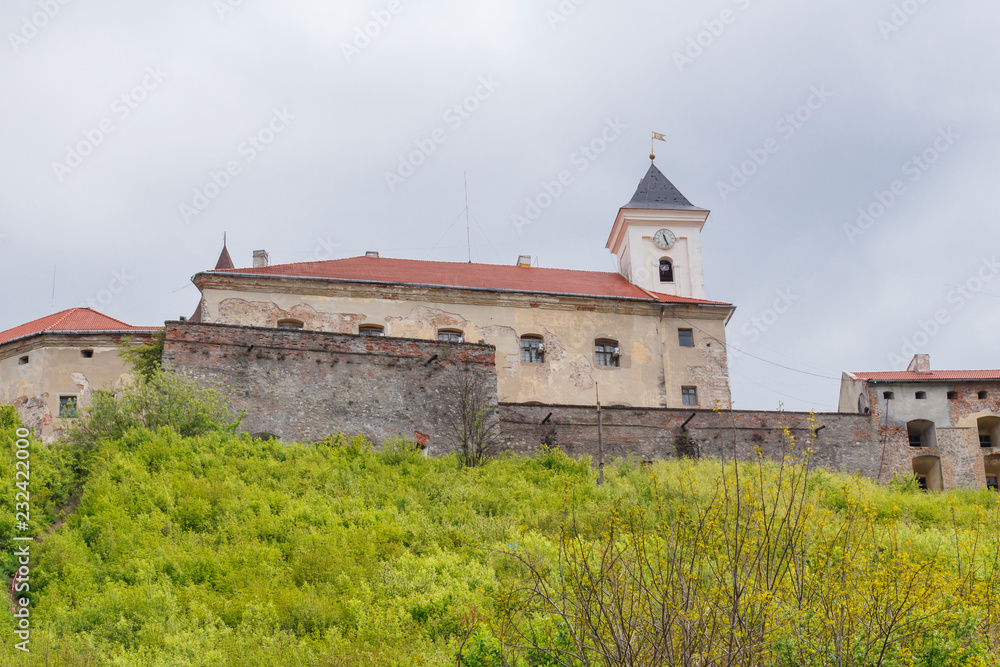 Upward view of Castle Palanok, Mukachevo, Ukraine