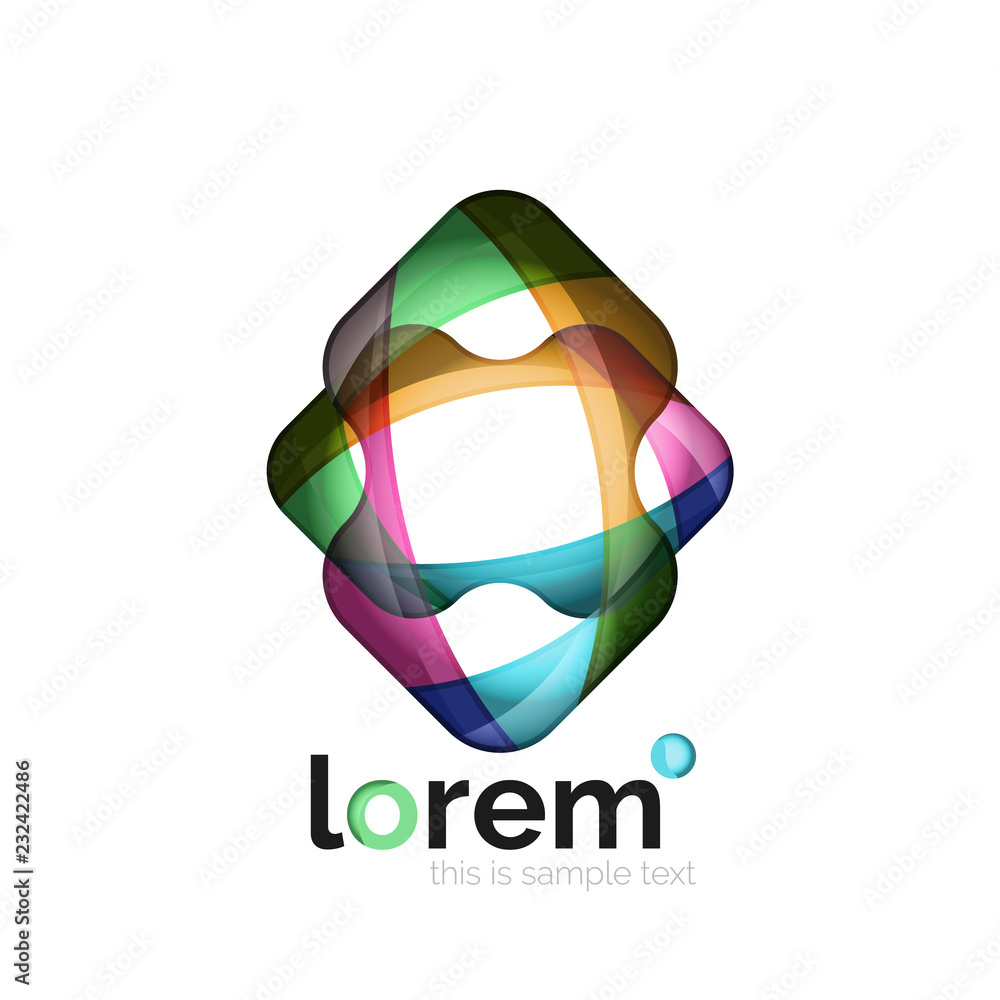 Geometric abstract business icon template, smooth shape Geometric abstract business icon template, smooth shape