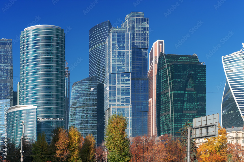 Obraz premium Moscow City - view of skyscrapers Moscow International Business Center.