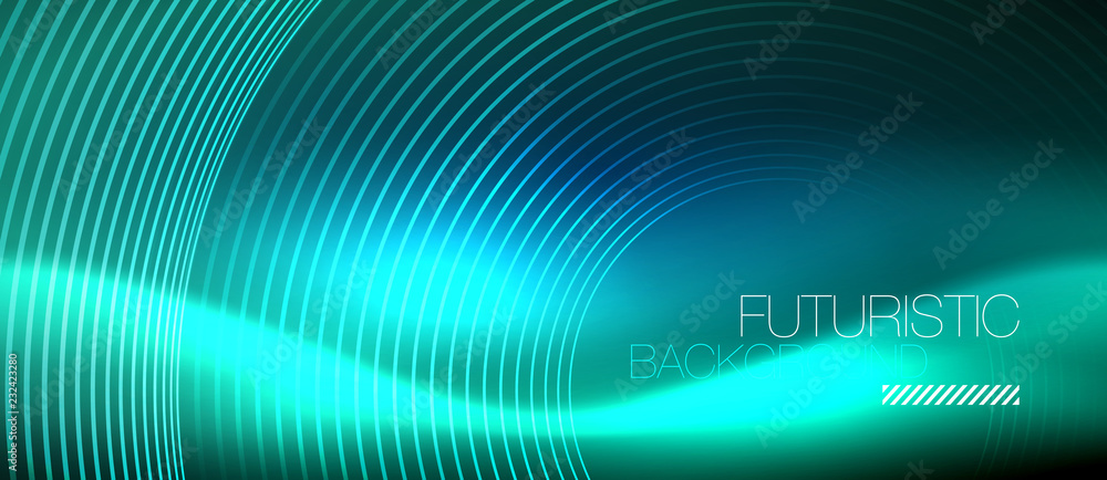 Neon glowing circles background Neon glowing circles background