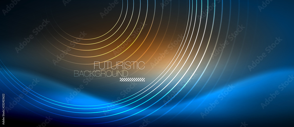 Neon glowing circles background Neon glowing circles background