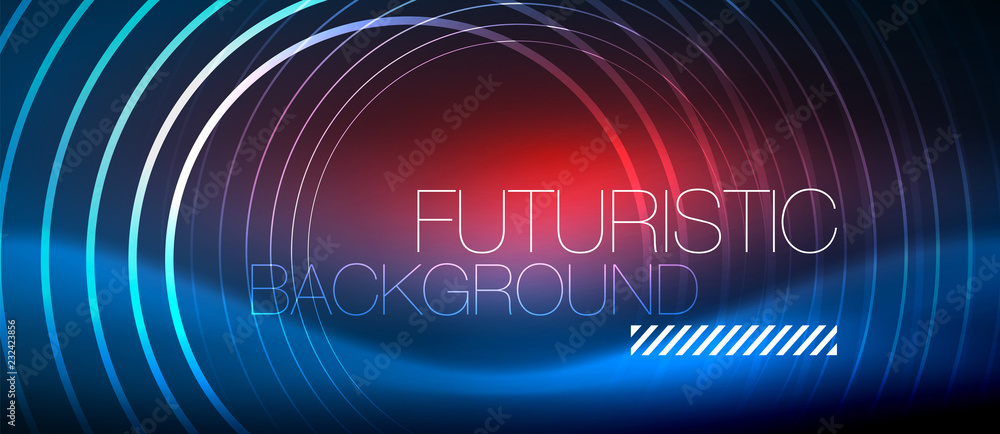 Neon glowing circles background Neon glowing circles background