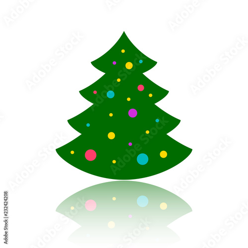 Christmas tree simple color flat vector icon