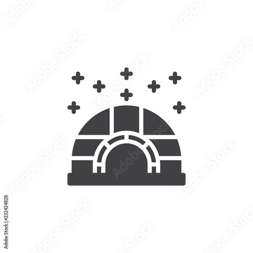 Winter shelter vector icon. filled flat sign for mobile concept and web design. Igloo ice house and snow simple solid icon. Symbol, logo illustration. Pixel perfect vector graphics
