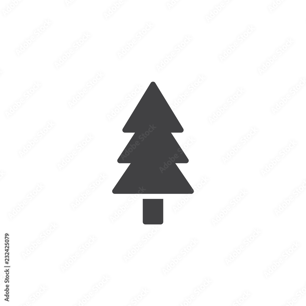 Fir tree vector icon. filled flat sign for mobile concept and web design. Pine tree simple solid icon. Symbol, logo illustration. Pixel perfect vector graphics