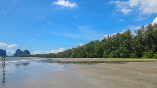 beautiful sea and sand summer landscape scene at Pak Meng Beach Trang province,Thailand