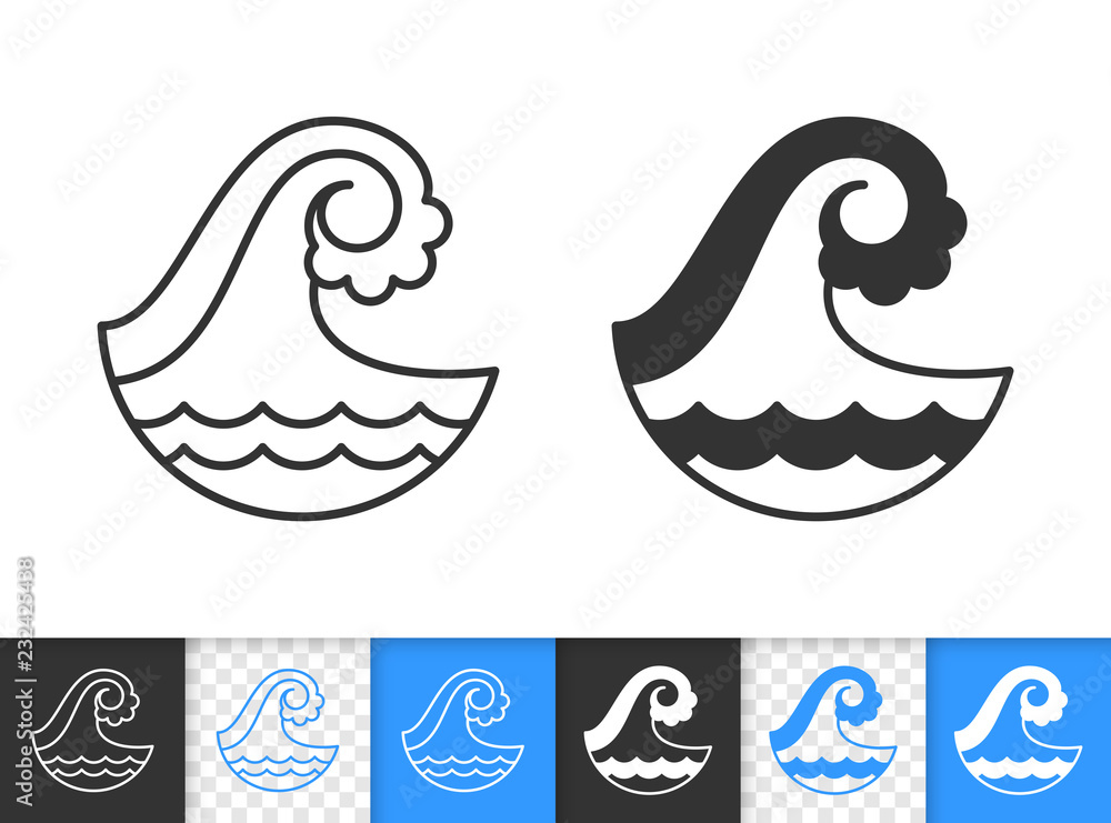 Water wave simple splash black line vector icon Water wave simple splash black line vector icon