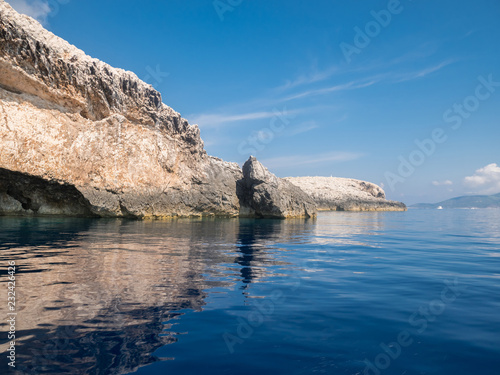 Stone coast of island Bisevo in Croatia